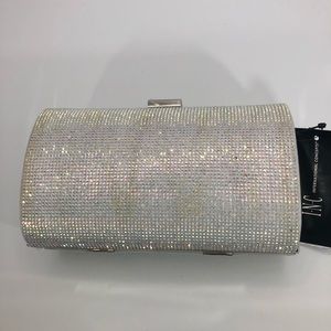 INC Ranndi Clutch - Silver Glitter